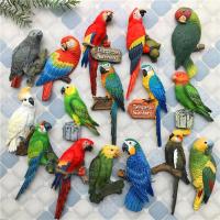 Creative Magnet Fridge Magnet Animal Bird Parrot Fridge Magnet Resin Decorative Magnet Magnetic Buckle Message Sticker