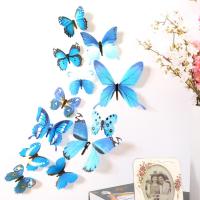 12pcs Butterfly Wall Stickers 3D DIY Lifelike Wall Decals For Party Wedding Room Decoration Kitchen Home Decor Art Sticker