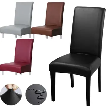 Faux leather dining discount chair seat covers