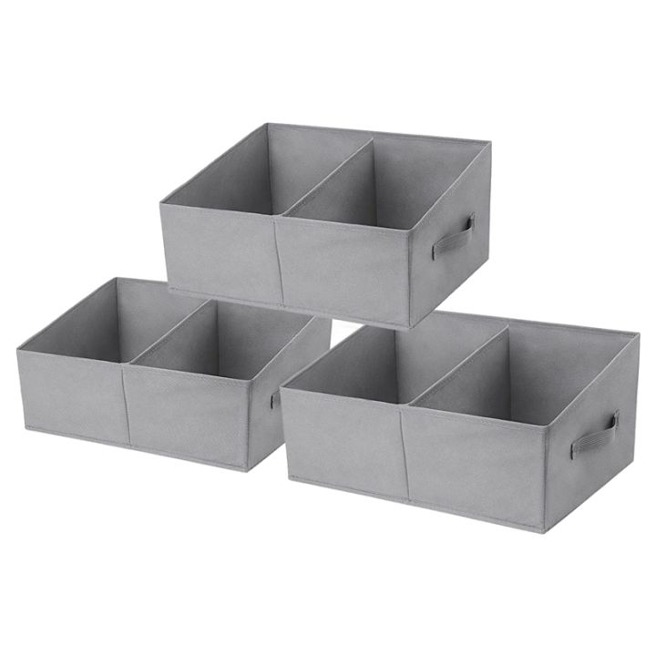 3-pack-storage-boxes-with-compartment-foldable-storage-basket-fabric-storage-organiser-bins-for-clothes-toys-wardrobe