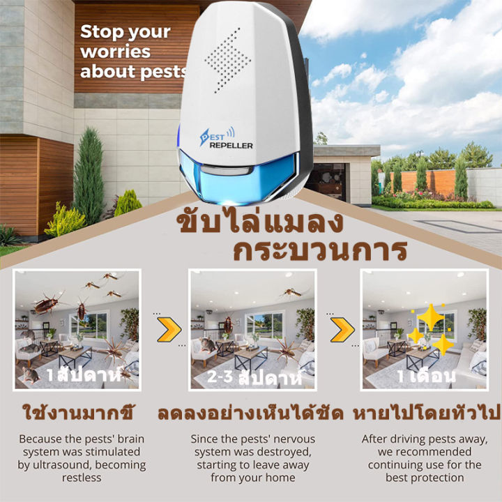 ehomemall-คลื่นไล่หนู-ไล่แมลงอัลตราโซนิกรอบทิศทาง-ไล่หนูไฟฟ้า-pest-repellent-เครื่องไล่หนู-ที่ไล่หนูไฟฟ้า-ไล่หนู-เครื่องไล่ยุง-กำจัดหนูถาวร-กำจั