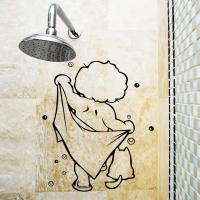 Cartoon Cute Kids Bathing Wall Stickers Glass Door Window Waterproof Decor Art Mural Baby Shower Bathroom Vinyl Sticker Decals2023