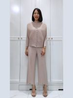 2MUAY PLEAT เซ็ตพลีท ชุดใส่สบาย CHINESE BUTTON FRONT TOP WITH PANT PLEAT SET 2สี รุ่น GJO2066/GJO2088-1 FREE SIZE