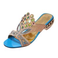 Luxury low heeled shoes Womens slippers for celebrity shows