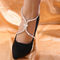 Chloeh Hornbye Shop 1 PC  Female Full Crystal High Heel Anklet for Women Ankle Crystal Foot Bracket Jewelry Sandals Accessories