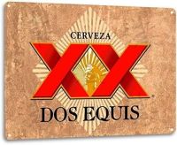 Dos Equis XX โลโก้เบียร์ศิลปะบนผนังแบบย้อนยุคบาร์ตกแต่งผับมนุษย์ถ้ำโลหะดีบุก Signin ใหม่