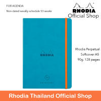 Rhodiarama : Perpetual Softcover - A5 - Turquoise Blue (1875) สมุดจดบันทึก Agenda กางได้ 180 องศา นำเข้าโดย Rhodia Thailand