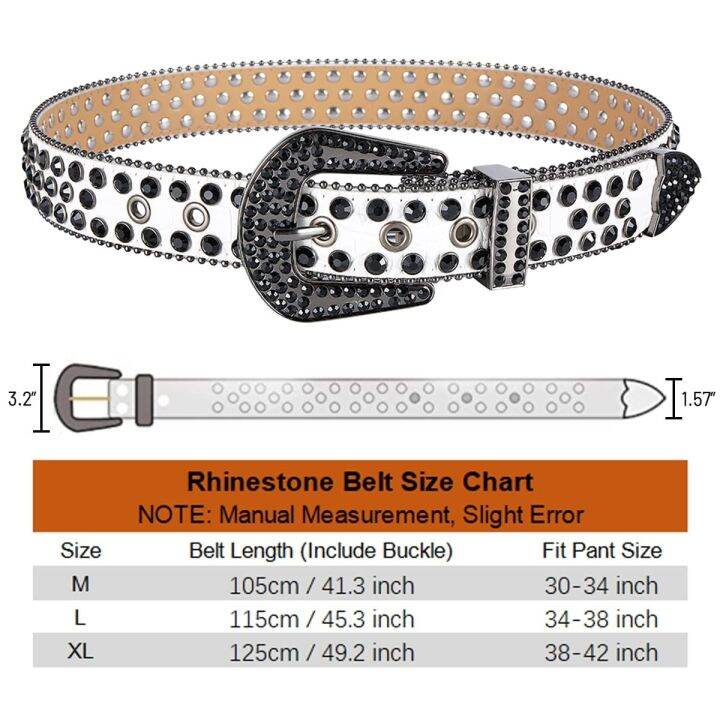 เข็มขัดหนังแท้สำหรับผู้ชายและผู้หญิงเข็มขัดพลอยเทียมสำหรับคาวเกิร์ลเวสเทิร์นยีนส์คาวบอยหัวเข็มขัดเข็มกลัดคริสตัลแฟชั่นเข็มขัดประดับเพชร