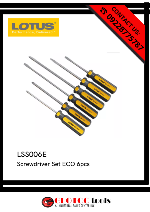 LOTUS Screwdriver set ECO 6pcs LSS006E Lazada PH