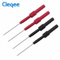 Cleqee เข็มเครื่องเจาะสุญญากาศพีวีซีแบบนิ่ม4ชิ้น P5009โพรบทดสอบมัลติมิเตอร์แบบไม่ทำลายสีแดง/สีดำ