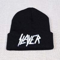 【YD】 New SLAYER rock cap Men Warm winter Cotton Knitted Hat embroidery letter Hip Hop Skullies Ski Cap