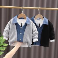 IENENS Kids Boys Casual Shirts Coat Spring Long Sleeve Tops 1 2 3 4 5 Years Solid Color T-shirt Jacket Children School Clothes