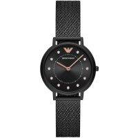 นาฬิกาข้อมือผู้หญิง AR11252 Emporio Armani Kappa Two-Hand Black Stainless Steel Ladies Watch