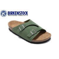 COD 【Original】Birkenstock 827 Mens/Womens Classic Cork Suede Green Slippers Beach Loafers 34-46