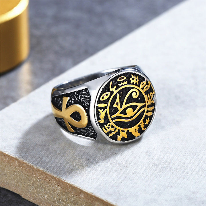 vintage-egyptian-eye-of-horus-แหวนผู้ชายผู้หญิง-punk-biker-สแตนเลสโบราณอียิปต์-rune-แหวน-amulet-เครื่องประดับ-gift