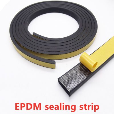 Self Adhesive EPDM Foam Rubber Seal Strip Width10-50mm Thick 2-10mm Black Sponge Anti-collision Shock Absorption Seal Gasket Adhesives Tape