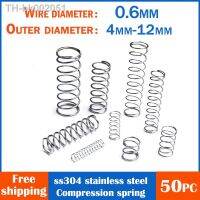 ❐☞♙ 50pc 304 Stainless Steel Compression Spring Wire Diameter0.6 Outer Diameter4-12mm Return Spring Mechanical Parts sSpiral Spring