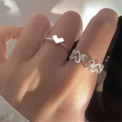 Personality Ring Love Ring Womens Open Ring Index Finger Ring Hollow Out Ring Fashion Ring Women Ring