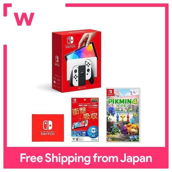 Nintendo Switch (OLED model) JoyCon(L)/(R) White + OLED protective