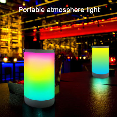 Portable LED Lantern Hanging Table Tent Lamp USB Touch Switch Living Room Camping Night Atmosphere Light Bedroom Bedside Deco