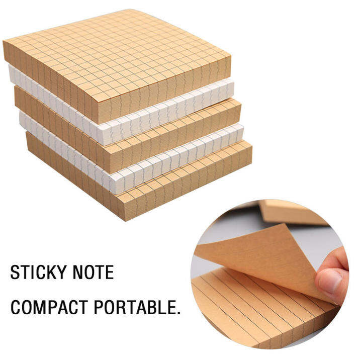 ออกแบบกระดาษคราฟท์โน๊ตปาข้อความนักเรียน80แผ่นกระดาษโน้ตเพื่อความสะดวกสมุดติดรูปแบบเรียบง่ายแผ่นจดบันทึกแนวนอนว่างเปล่า