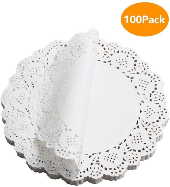 100 Pieces Doilies Paper, Lace Doileys Paper Round Decorative Paper
