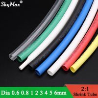 ❆♚ 2M Heat Shrink Tube Dia 0.6 0.8 1 1.5 2 2.5 3 4 5 6mm PE 2:1 Ratio Insulated Cable Sleeve Wire Wrap Electric Cable Repair