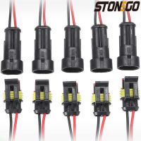 STONEGO 5/10 Pairs Waterproof 2-Pin Electrical Connectors with Wire for Car Motorcycle Scooter and Marine Use