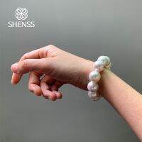 【ladies jewelry】สร้อยข้อมือเปลือกหอยมุกคุณภาพสร้อยข้อมือไข่มุกขนาดใหญ่เกินจริง14มม.,สร้อยข้อมือยืดหยุ่นปรับแต่งได้กำไลผู้หญิง39; S หลายขนาด