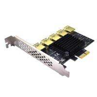 123PCS Pci Express Multiplier Riser Card Pci-e Slot แบบพกพา Pcie 1ถึง5 Riser Adapter พลาสติกสีดำ Pci-e Usb 3.0 Adapter