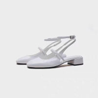 spring and summer new womens shoes square toe za/raˉthick heel slingback flat shoes Mary Jane ballet shoes buckle French sandals