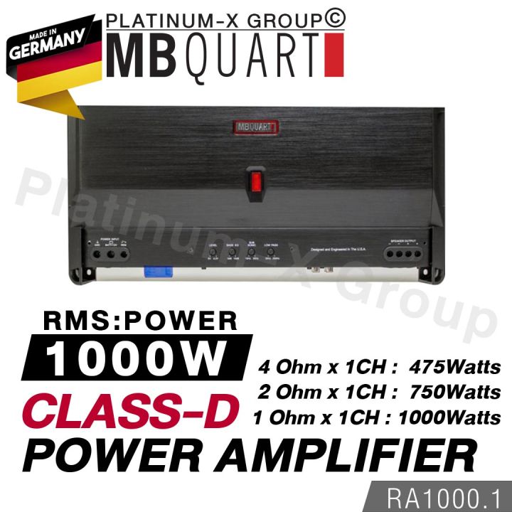 mb-quart-ra1000-1-power-amplifier-class-d-max1000w-เพาเวอร์-แอมป์-พาวเวอร์-แอม-แบรนด์เยอรมันแท้-เครื่องเสียงรถ-เครื่องเสียงรถยนต์