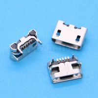 HVJ-100pcs Micro Usb 5pin No Side Ox Horn Female Usb Socket Flat Mouth Four Legs Socket Mini Usb Connector