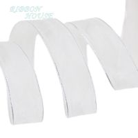 (50 yards/roll) 25mm White Silver Edge organza ribbon wholesale gift wrapping decoration ribbons Gift Wrapping  Bags