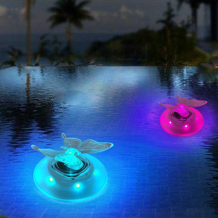 sameple-โคมไฟตกแต่งบ้าน-ไฟ-led-พลังงานแสงอาทิตย์แบบลอย-กันน้ำกันน้ำได้-ผีเสื้อแมลงปอ-โคมไฟลอยน้ำได้-ของใหม่-อาร์จีบี-ไฟลอย-led-สระว่ายน้ำในสระว่ายน้ำ