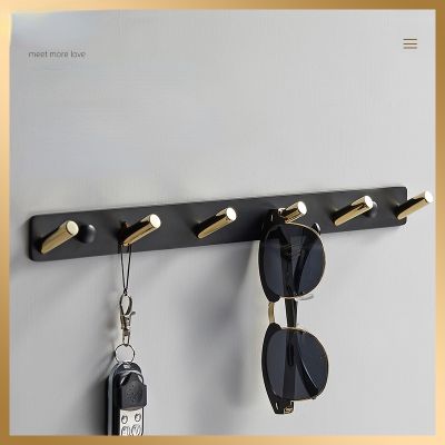 ▪▣✸ Black Gold Brass Bathroom Coat Hook Door Behind The Wall Row Hooks Bedroom Fitting Room Electroplate Clothes Brass Rack
