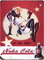 Psiam ป้ายดีบุกวินเทจ Nuka Cola โปสเตอร์ป้ายโลหะเหล็กเครื่องตกแต่งฝาผนังป้ายทาสีย้อนยุคสำหรับบาร์คาเฟ่บ้าน × นิ้ว