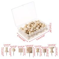 Wooden Thumbtack Board Pins Pushpins Drawing Photo Wall Studs Nail School Suppy Clips Pins Tacks