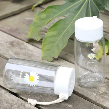 480ml Small Daisy Transparent Plastic Water Bottles BPA Free