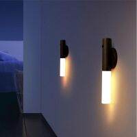 ✐☁ Wooden Led Night Light Built In 500 Mah Rechargeable Battery Intelligent Body Sensor Rechargeable Wall Lamp