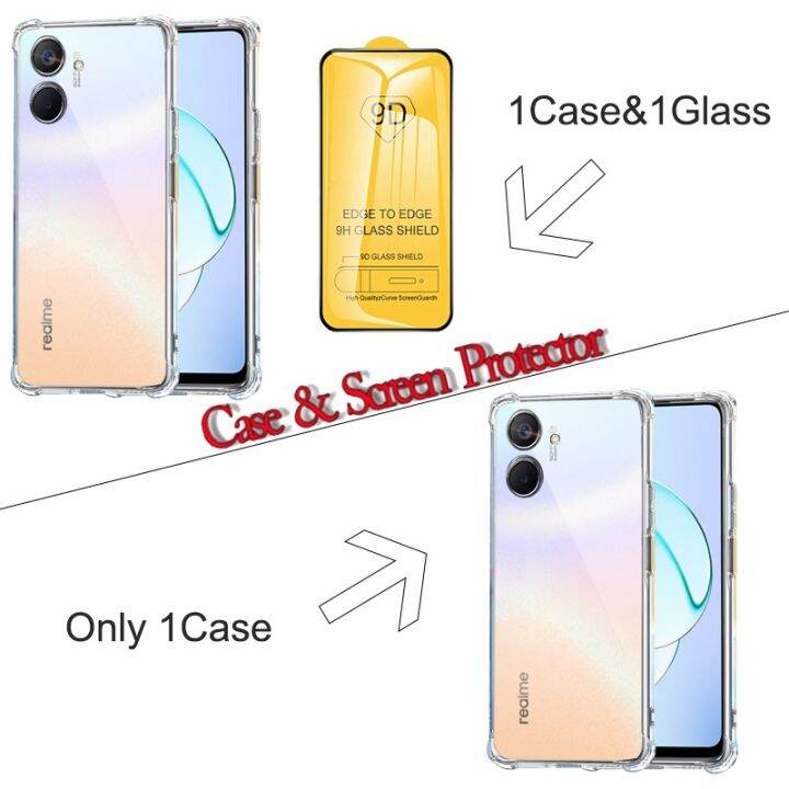 เคสกระจกนิรภัย-amp-เคส-tpu-แบบนิ่มสำหรับ-realme-10เคสโทรศัพท์ซิลิโคนโปร่งใส-เคส-realmi10อุปกรณ์ป้องกันหน้าจอ-realme10