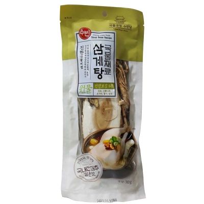 ingredients for samgyetang วัตถุดิบสมุนไพรสำหรับทำซัมกเยทังไก่ตุ๋นโสมเกาหลี 70 g 깊은맛 국물재료