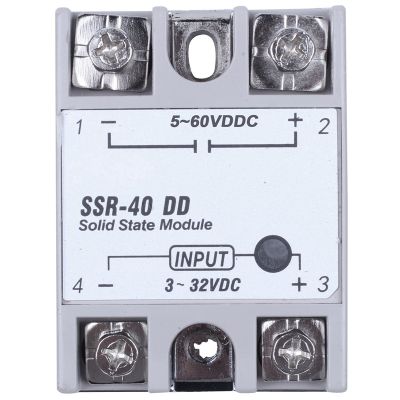 Single Phase Solid State Relay DC-DC SSR-40DD 40A DC3-32V DC5-60V White+Silver