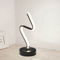 Indoor Table Lamp Modern Spiral Wave Shape Night Light Home Bedroom Ho Bedside Lamp Acrylic Metal Wall LED Lighting