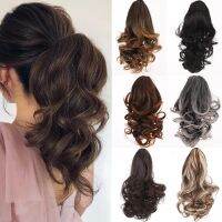 LANLAN Synthetic Short Wavy Big Grab Clip Ponytail Hair Extension In Tail Wig