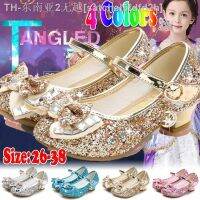 【hot】☊✕  Kids Leather Shoes for Glitter Children Heel Knot Pink