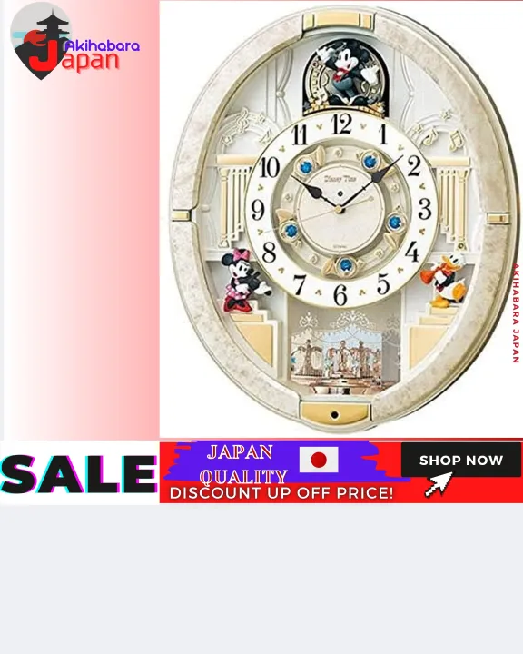 100% Japan Import original ] Seiko Clock Wall Clock Mickey Mouse Radio  Analog Karakuri 12 Songs