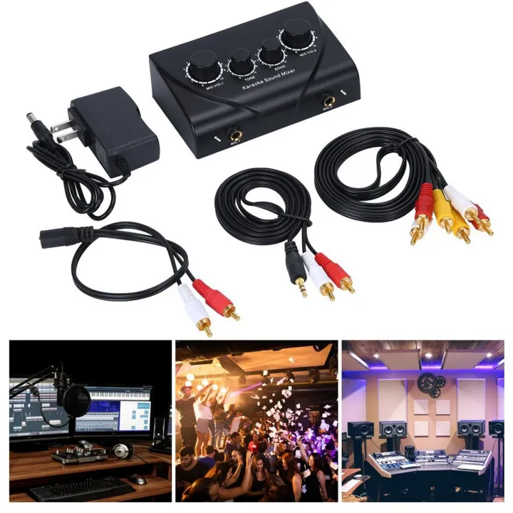 110240V Adapter Karaoke Sound Mixer Professional Audio System Portable