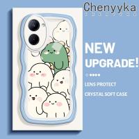 Chenyyka เคสสำหรับ Realme C33 C31 เคสลายการ์ตูนไดโนเสาร์น่ารักใหม่เคสกันกระแทกแบบใสนิ่มเคสมือถือโปร่งใสลายกล้องถ่ายรูปที่สร้างสรรค์ซิลิกาเจลฝาครอบป้องกัน