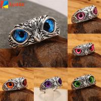 KENHE ปีศาจ ของขวัญ Retro Animal Style Vintage Ring Statement Ring Open Adjustable Owl Eye